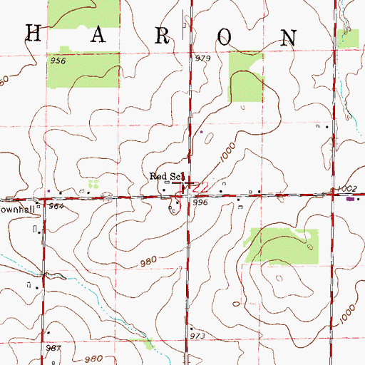 Topographic Map of Red School, WI