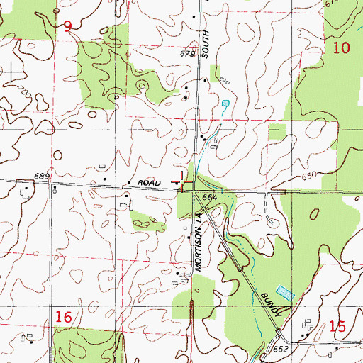 Topographic Map of Red School (historical), WI