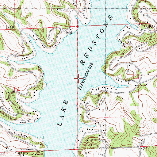 Topographic Map of Lake Redstone, WI