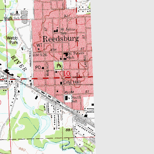 Topographic Map of Reedsburg, WI