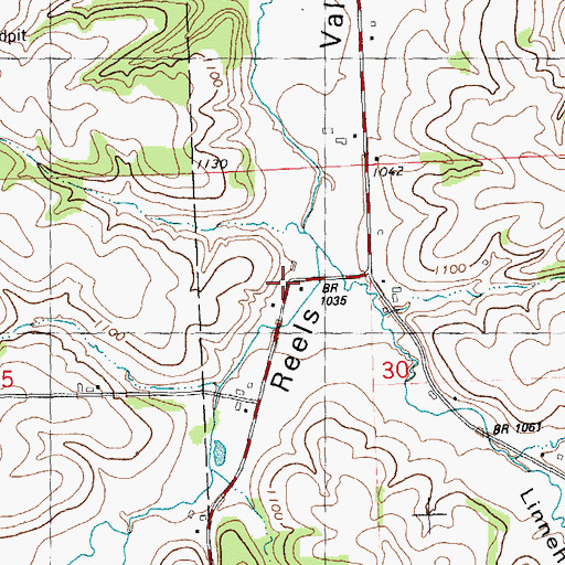 Topographic Map of Reels Valley School, WI