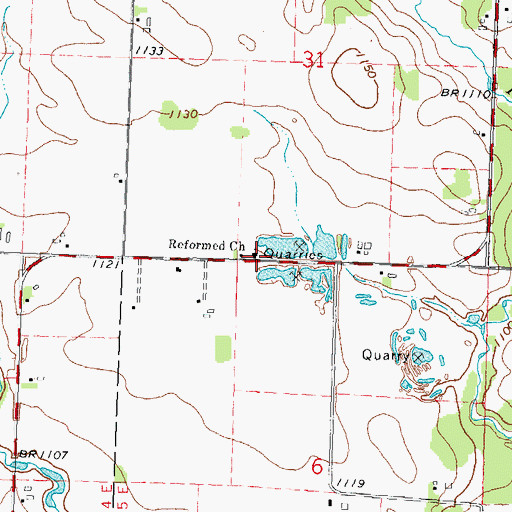 Topographic Map of Reformed Church, WI