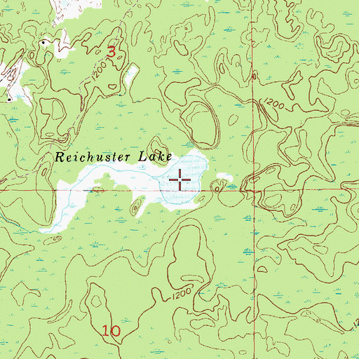 Topographic Map of Reichuster Lake, WI