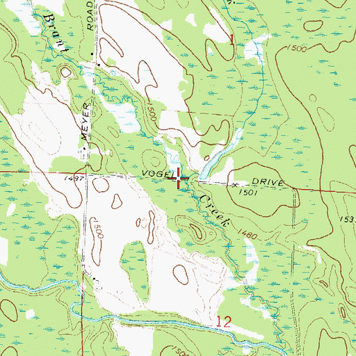 Topographic Map of Rennhak Creek, WI