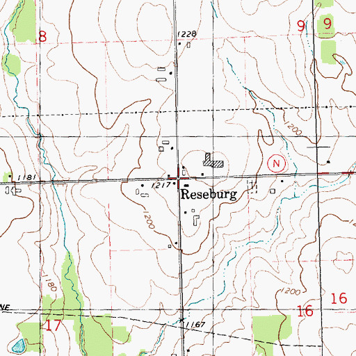 Topographic Map of Reseburg, WI