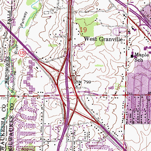 Topographic Map of Resthaven Cemetery, WI
