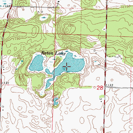 Topographic Map of Reton Lake, WI