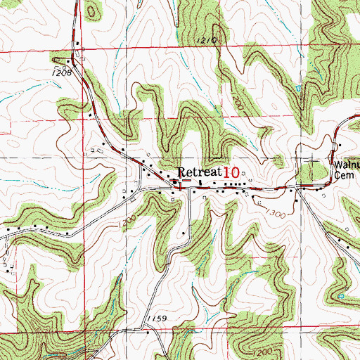 Topographic Map of Retreat, WI