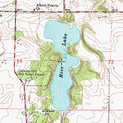Topographic Map of Rice Lake, WI