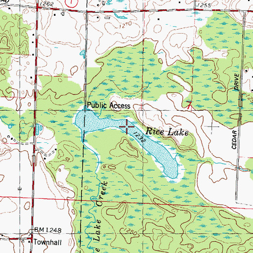 Topographic Map of Rice Lake, WI