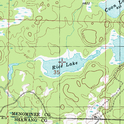 Topographic Map of Rice Lake, WI
