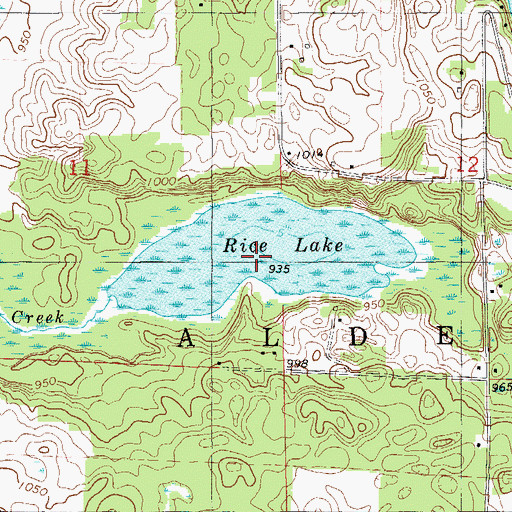Topographic Map of Rice Lake, WI