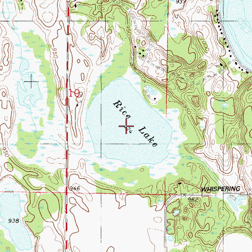 Topographic Map of Rice Lake, WI