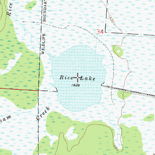 Topographic Map of Rice Lake, WI