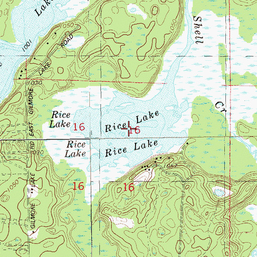 Topographic Map of Rice Lake, WI