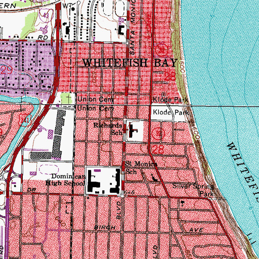 Topographic Map of Richards Elementary School, WI