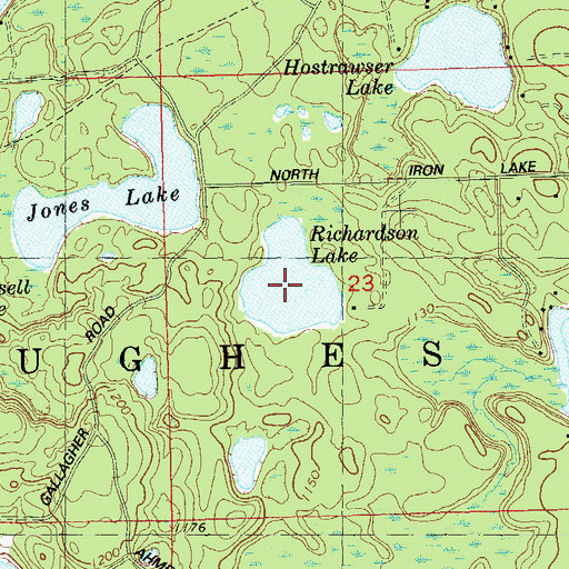 Topographic Map of Richardson Lake, WI