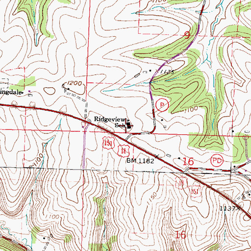 Topographic Map of Ridgeview Early Learning Center, WI