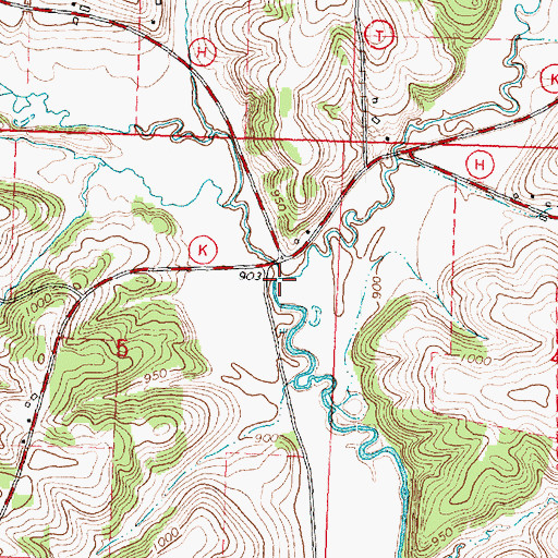 Topographic Map of Smith Conley Creek, WI