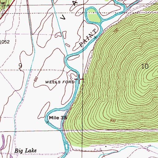 Topographic Map of Wells Ford, AL