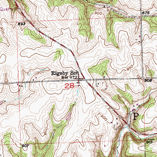Topographic Map of Rigsby School, WI