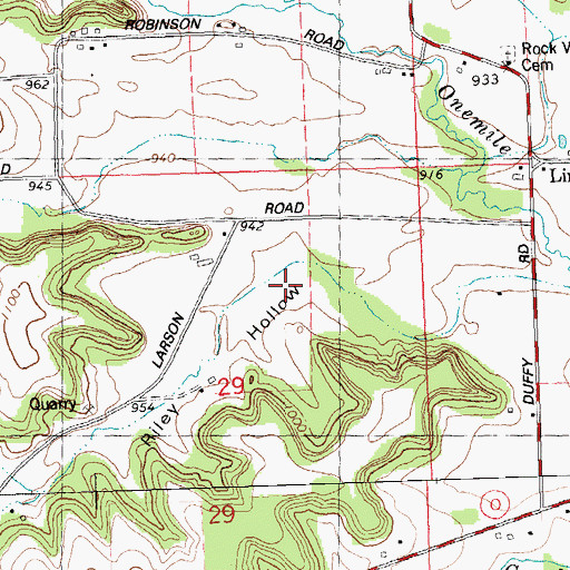 Topographic Map of Riley Hollow, WI