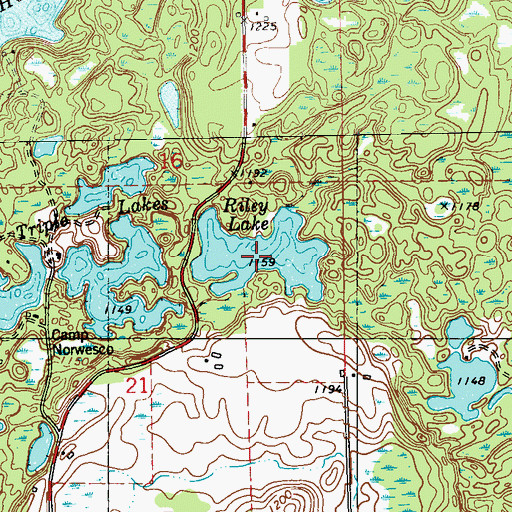 Topographic Map of Riley Lake, WI