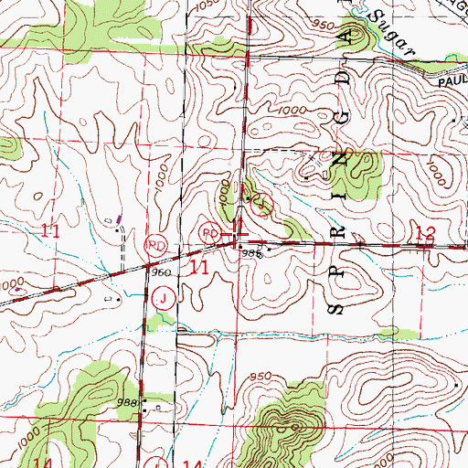 Topographic Map of Riley School, WI