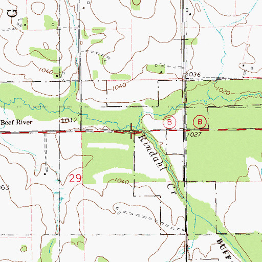 Topographic Map of Rindahl Creek, WI