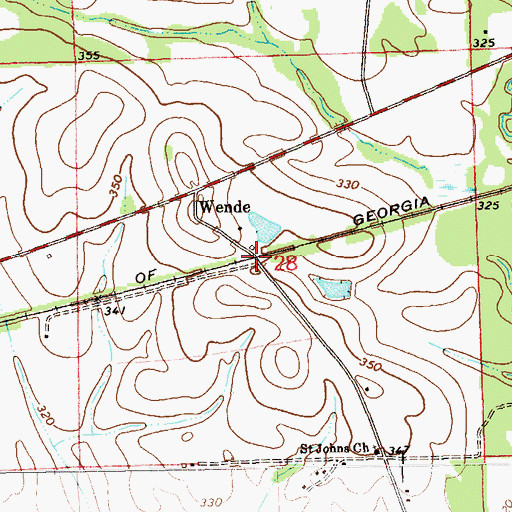Topographic Map of Wende, AL