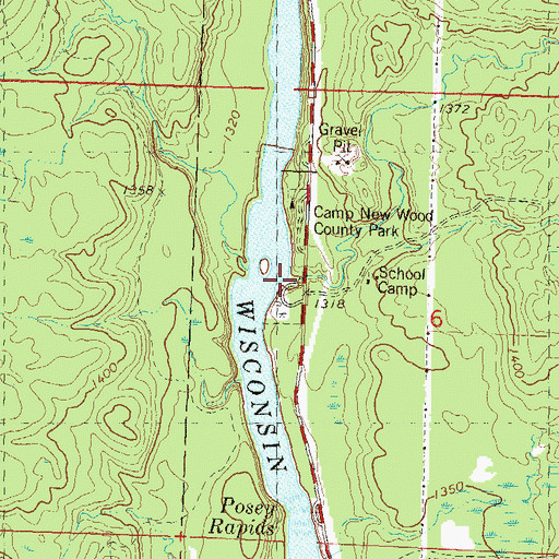 Topographic Map of Ripley Creek, WI