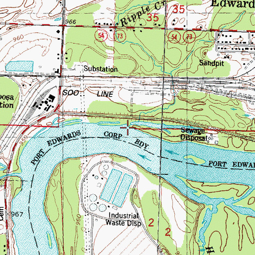 Topographic Map of Ripple Creek, WI