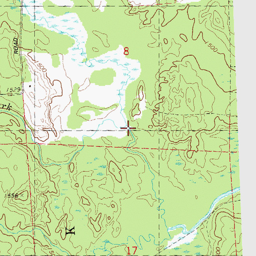 Topographic Map of Ritchie Creek, WI