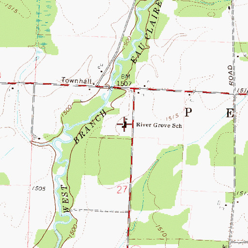 Topographic Map of River Grove Elementary School, WI