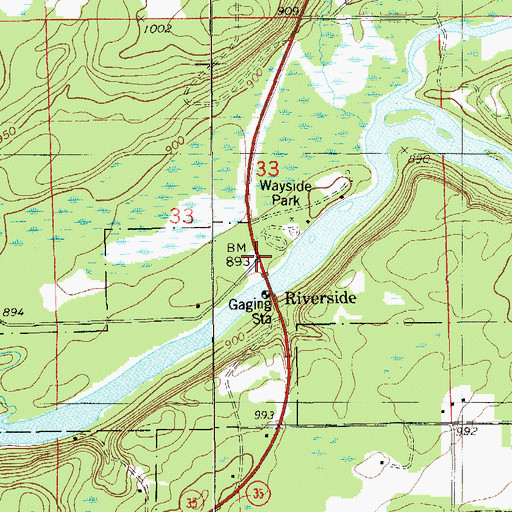 Topographic Map of Riverside, WI