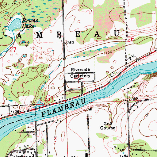 Topographic Map of Riverside Cemetery, WI