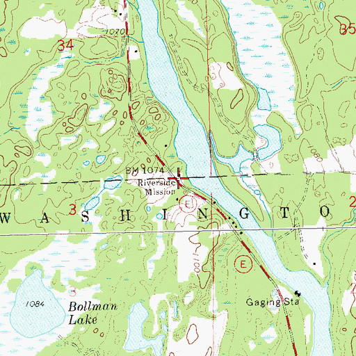 Topographic Map of Riverside Mission, WI