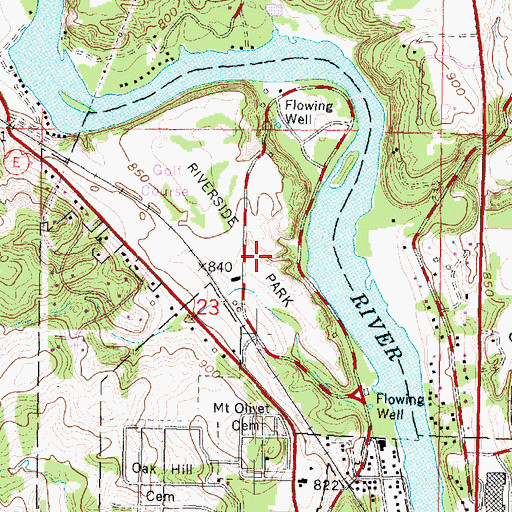 Topographic Map of Riverside Park, WI