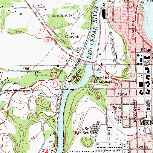 Topographic Map of Riverside Park, WI