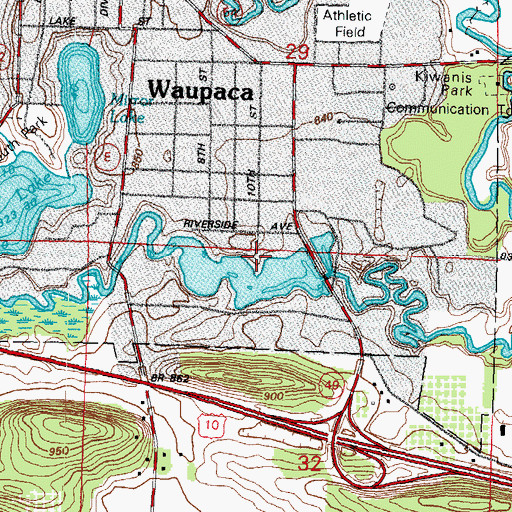 Topographic Map of Riverside Elementary School, WI