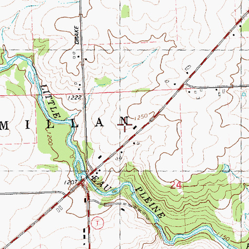 Topographic Map of Riverside School (historical), WI