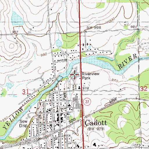 Topographic Map of Riverview Park, WI