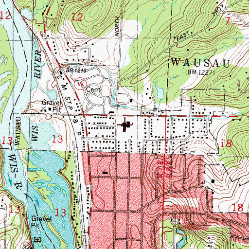 Topographic Map of Riverview Elementary School, WI