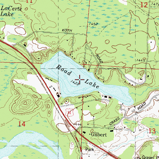 Topographic Map of Road Lake, WI