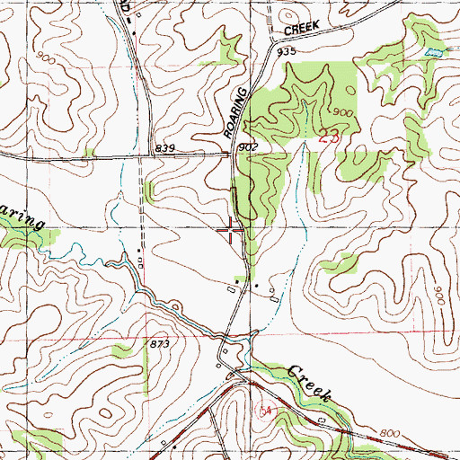 Topographic Map of Roaring Creek School, WI