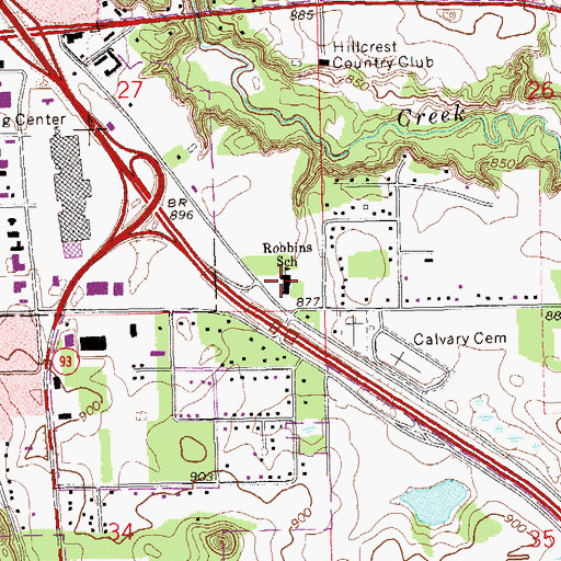 Topographic Map of Robbins Elementary School, WI