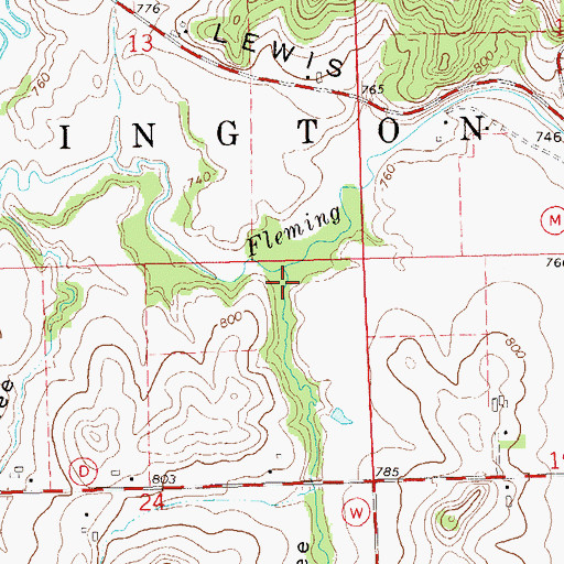 Topographic Map of Roberts Coulee, WI