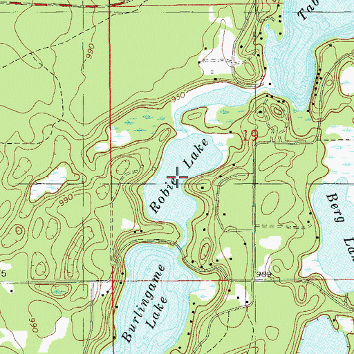 Topographic Map of Robie Lake, WI
