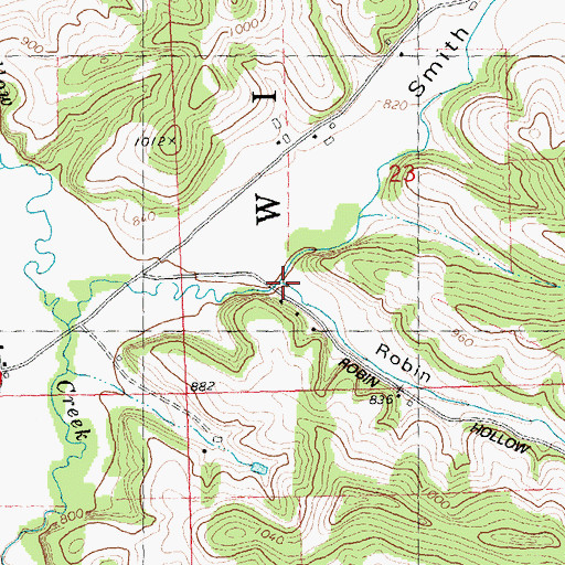 Topographic Map of Robin Hollow, WI