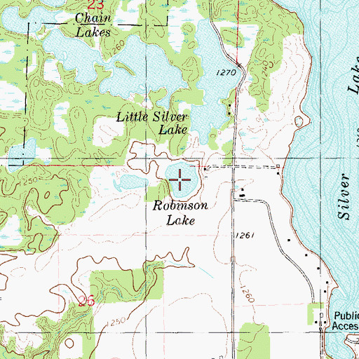 Topographic Map of Robinson Lake, WI